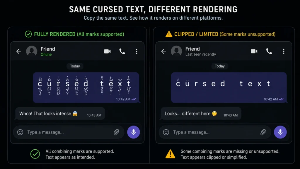 cursed text works on mobile by comparing full rendering versus clipped rendering